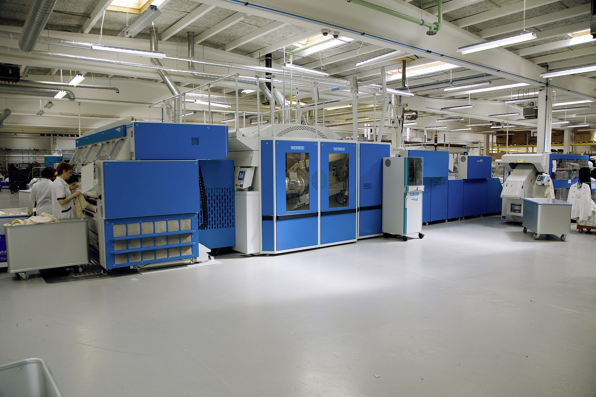 Industrial laundry machine line
